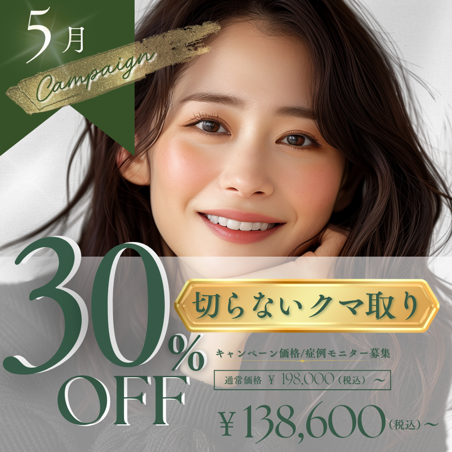 症例モニター募集｜切らないクマ取り30%OFF